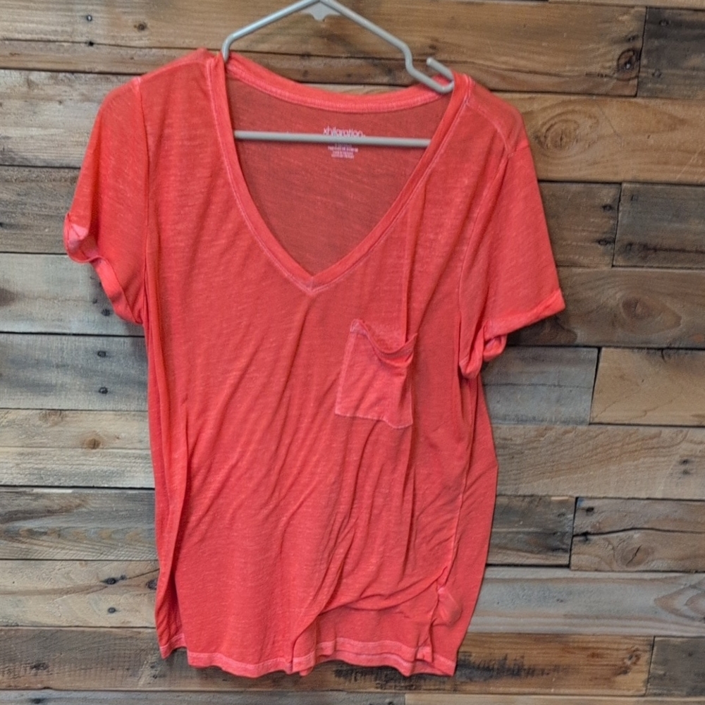 Xhilaration Bright Coral Short Sleeve Tee Cheap Cute Lightweight Size M